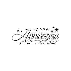 Vector illustration. Happy Anniversary Typography Vector Design for Greeting Cards and Poster,  lettering text banner