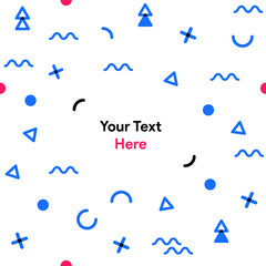 Modern Seamless Geometric Abstract Background with Space for Your Text, Suitable for Website Backgrounds. Seamless Memphis pattern in bright colors. Vector illustration