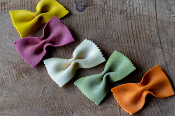 colorful farfalle pasta shapes 