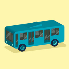 bue bus vector illustration
