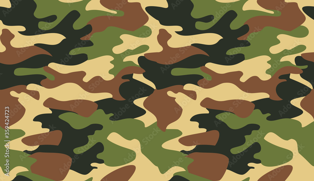 Sticker camouflage pattern background vector. classic clothing style masking camo repeat print. virtual back - Stickers