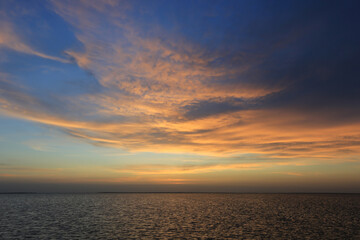 evening sunset scene on sea