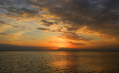 nice sunset on sea