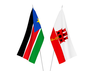 Gibraltar and Republic of South Sudan flags