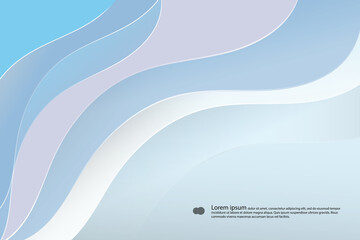 Light blue background with flat design waves.