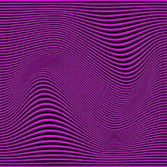 Abstract black curve lines on pink background. Vector illustration.