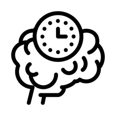 brain reaction time icon vector. brain reaction time sign. isolated contour symbol illustration