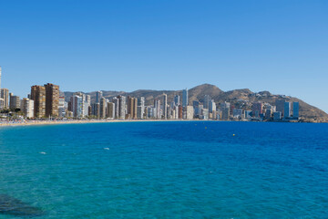 Fototapeta premium Benidorm beach in holiday season