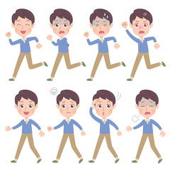 cute type young men_walking & running