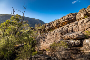 Hiking paths in the Grampians National Park in Victoria, Australia.