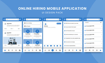 Online Hiring Mobile Application - UI Design Pack