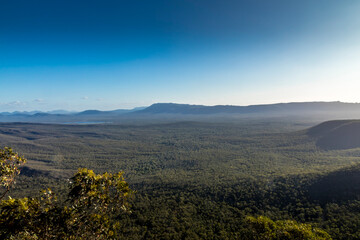 Beautiful view from the Reed Lookout in the Grampians National Park in Victoria, Australia at a sunny day in summer.