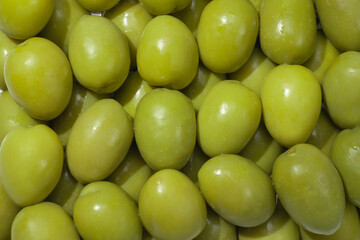 Green olives background.