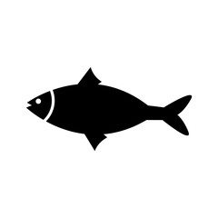 Fish icon in flat style. Seafood vector illustration on white background. Sea animal business concept. Uses for web and print