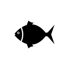 Fish icon vector illustration on white background. Uses for web and print and color editable