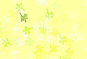Light Green, Yellow vector elegant pattern with sakura.