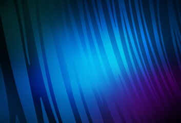 Dark Pink, Blue vector background with curved lines.