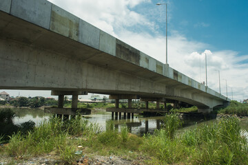 Fototapeta na wymiar A view of an overhead bridge in an urban city in Nigeria
