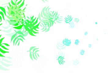 Light Green vector elegant background with leaves.