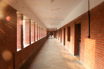 Indian college corridor empty