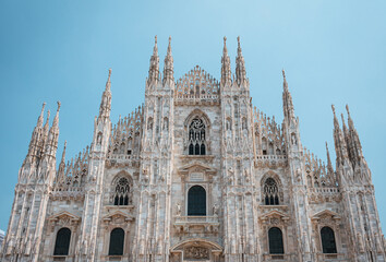 Duomo of Milan, Milan Cathedral, Italy. The main Milan landmark. Gothic architecture.