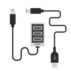 Smartphone USB charger adapter with USB Micro cable (Socket and connector for PC and mobile devices)