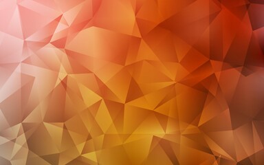Light Orange vector polygonal template. Shining colorful illustration with triangles. Template for cell phone's backgrounds.