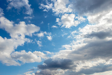 Blue sky with white clouds in sunny weather