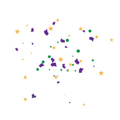 Colorful Confetti On White Background. Celebration & Party. Vector Illustration