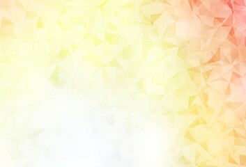 Light Red, Yellow vector polygonal pattern.