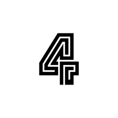 Maze Line Number Logotype 4