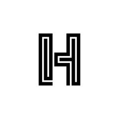 Maze Line Letter Logotype H