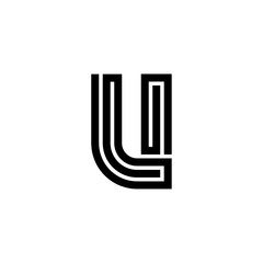 Maze Line Letter Logotype U