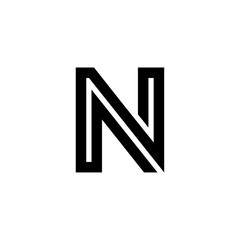 One Thick Line Letter Logotype N
