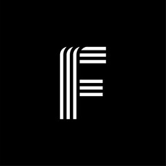 Round Three Lines Letter Logotype F