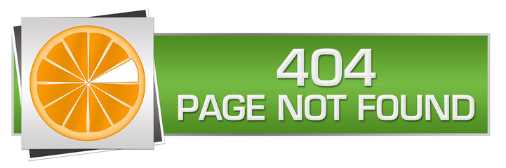 Page Not Found Error 404 Orange Slice Green Grey Horizontal 