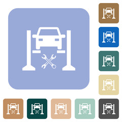 Car service rounded square flat icons