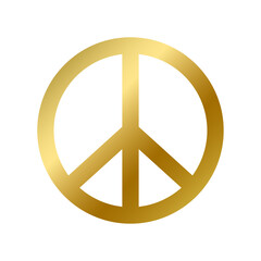 Peace symbol isolated pacifism and hippie sign