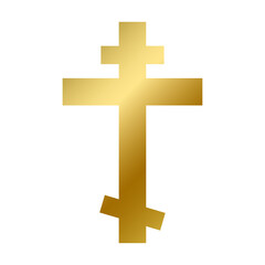 Orthodox cross symbol isolated christ church sign