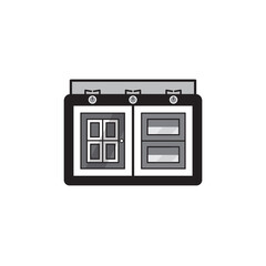 Stove or Oven flat design. Ready for template, logo, icon, resources, etc. Food and Drink. Vector eps.10