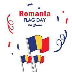 Romania national flag design on white background