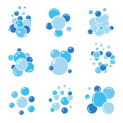 Soap bubbles. Underwater aquarium balls foam splashes glyph and boiling vector effects. Foam and soap bubble, splash water ball illustration