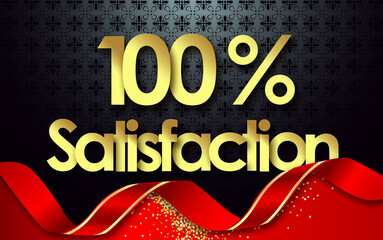 100% Satisfaction in black background and golden stars