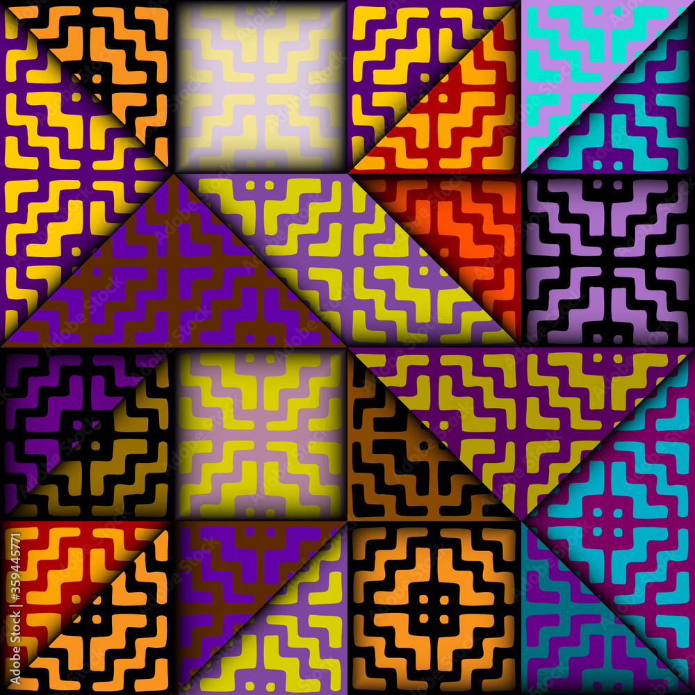 Aufkleber paper cut shapes design. seamless vector pattern.