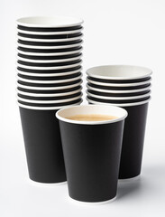 Paper coffee cups isolated on white background
