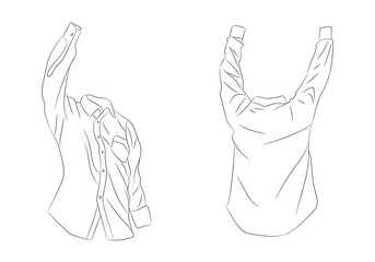 vector illustration of clothes, line drawing, vector