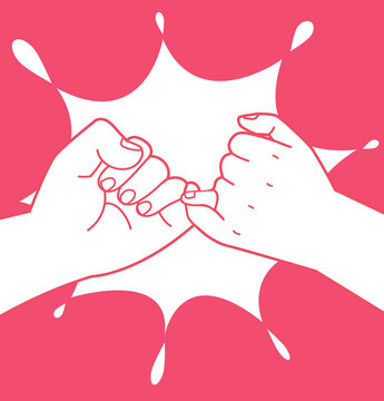 hands making Pinky swearing promise vector concept