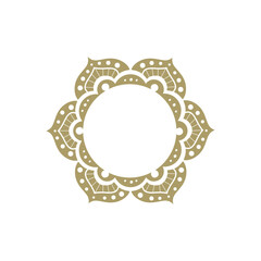 vintage mandala frame with floral ornament