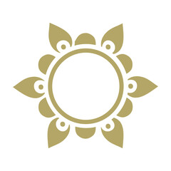 Abstract gold flower logo. Oriental pattern, mandala like