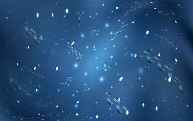 Light BLUE vector template with carnival confetti. Blurred decorative design in anniversary style with confetti. The pattern can be used for carnival, festival leaflets.